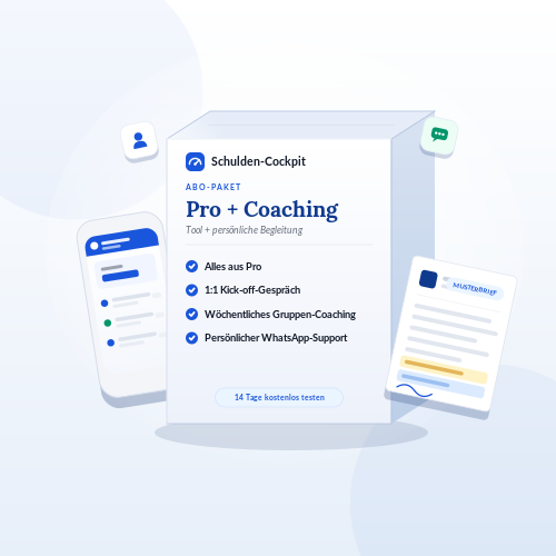 Schulden-Cockpit Pro + Coaching-Paket
